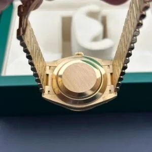 RLX Day-Date 40mm Champagne Dial and Diamond Bezel Yellow Gold President Bracelet 228348RBR-0003