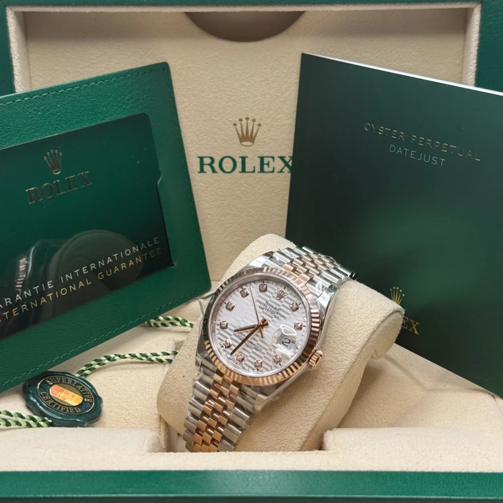 RLX Datejust 36mm 126231 Silver Fluted Motif Dial Oystersteel and Everose gold Bracelet
