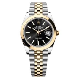 RLX Datejust 41mm 126303 Black Index Jubilee 41mm Steel and Yellow Gold Mens Watch