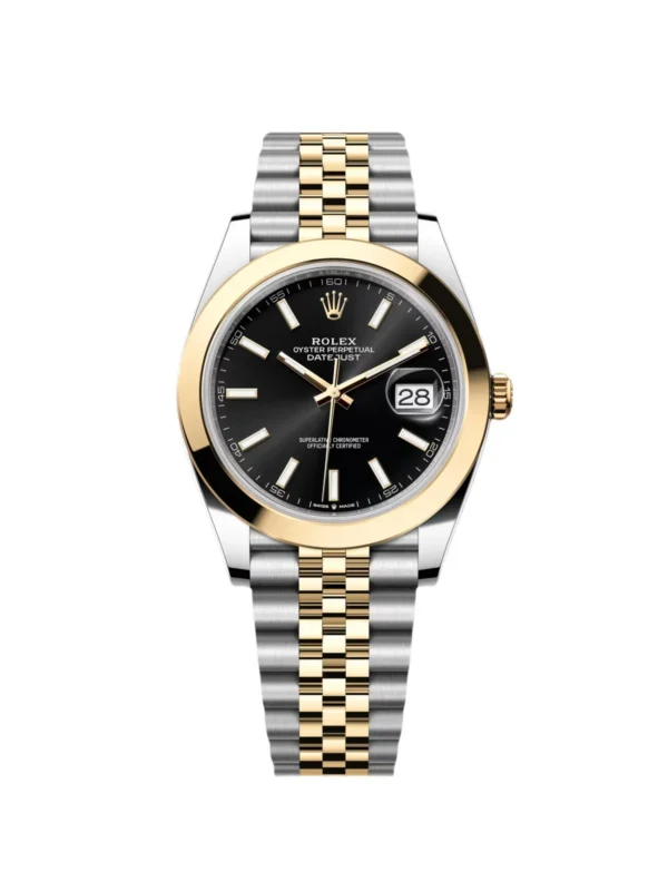 RLX Datejust 41mm 126303 Black Index Jubilee 41mm Steel and Yellow Gold Mens Watch