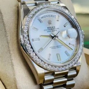 RLX Day-Date 40mm 228349RBR-0001 Silver Dial President Bracelet