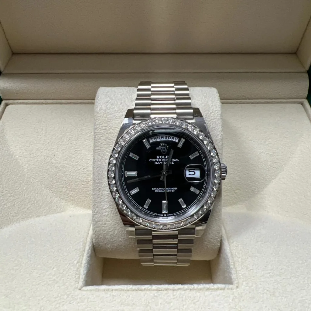 RLX Day-Date 40mm 228349RBR-0003 Bright Black Dial President Bracelet
