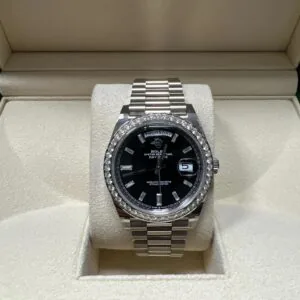 RLX Day-Date 40mm 228349RBR-0003 Bright Black Dial President Bracelet