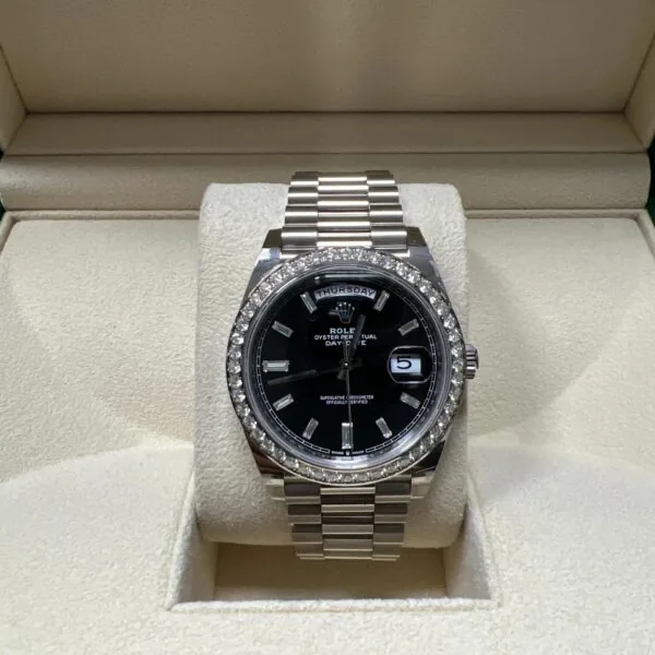 RLX Day-Date 40mm 228349RBR-0003 Bright Black Dial President Bracelet