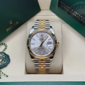 RLX Datejust 41mm 126333 Silver Index Oyster Steel and Yellow Gold Mens Watch