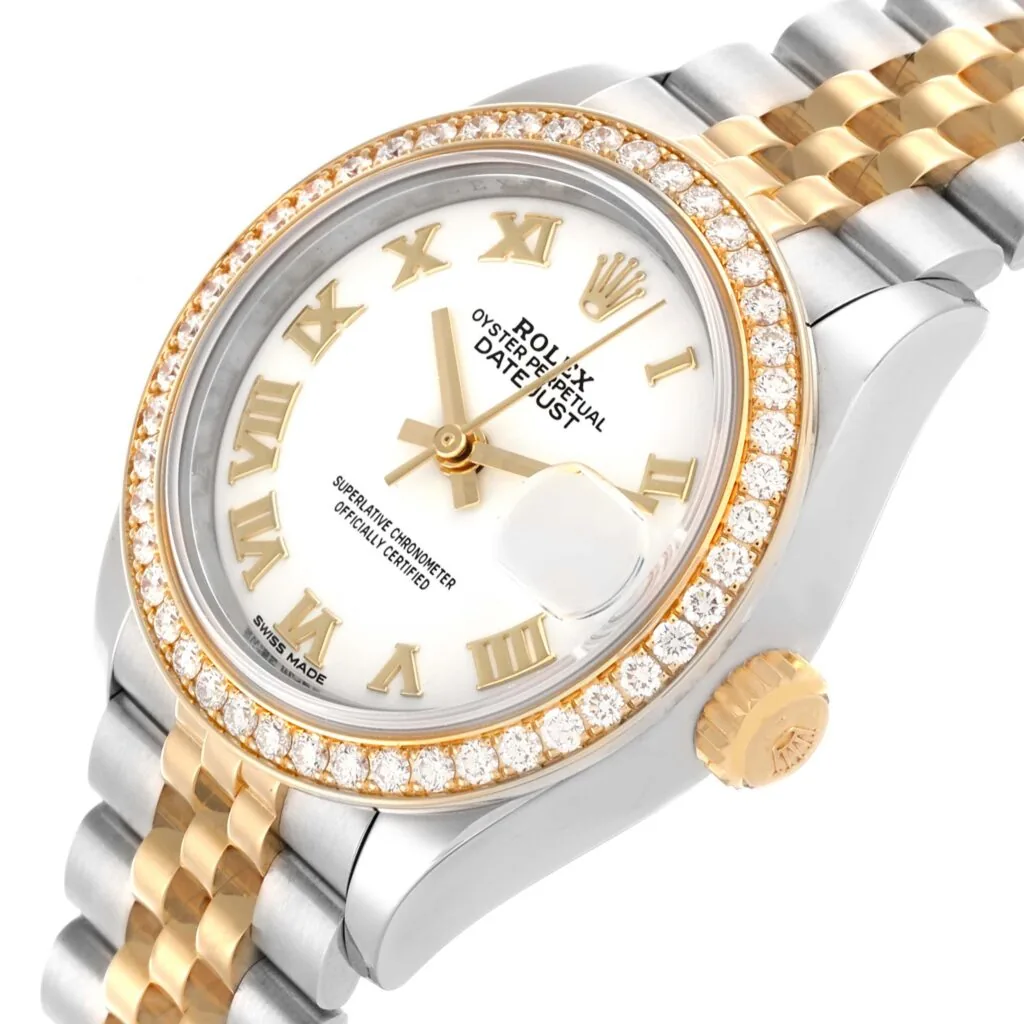 RLX Lady-Datejust 31mm 279383RBR White Roman Dial Yellow Rolesor Oyster Bracelet