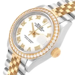 RLX Lady-Datejust 31mm 279383RBR White Roman Dial Yellow Rolesor Oyster Bracelet