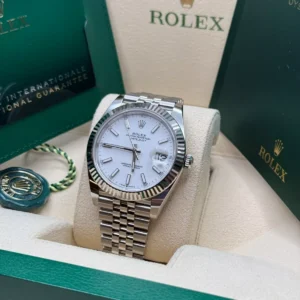RLX Datejust 41mm White Index Oyster Stainless Steel Men’s Watch - 126334