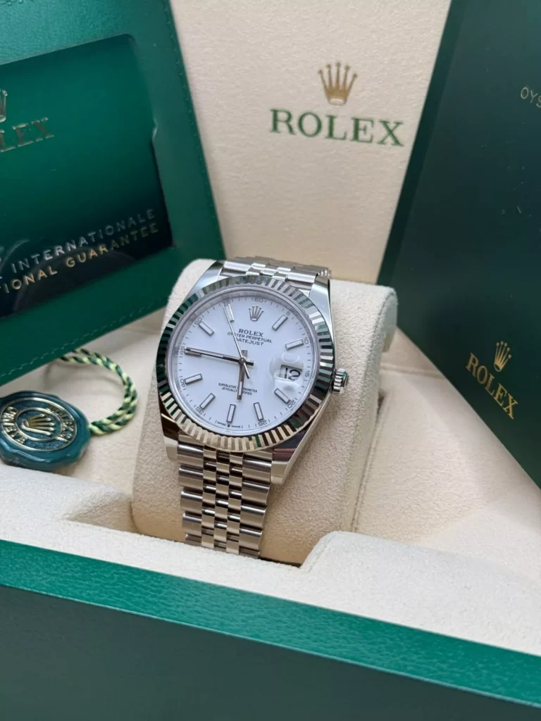 RLX Datejust 41mm White Index Oyster Stainless Steel Men’s Watch - 126334