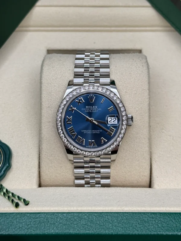 RLX Datejust m278384RBR-0037/0038 Bright Blue 31mm Dial Oyster Watch