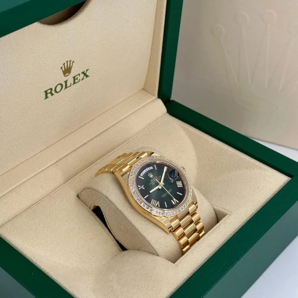 RLX Day-Date 40mm 228398TBR-0042 Green Ombré Dial President Watch