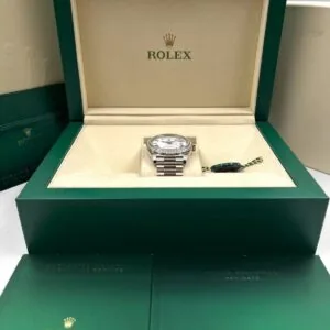 RLX Day-Date 40mm 228349RBR-0039 White Dial President Bracelet