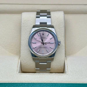 RLX Oyster Perpetual 34mm 124200-0009 Pink Dial Oyster Stainless Steel Bracelet Watch