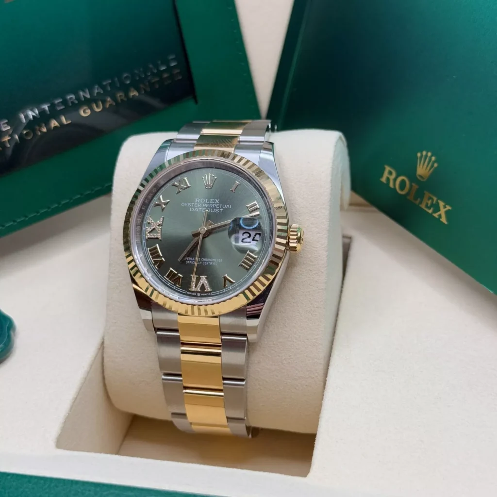 RLX Datejust 36mm 126233 Olive-green Roman Diamond Dial Two-Tone Jubilee Bracelet