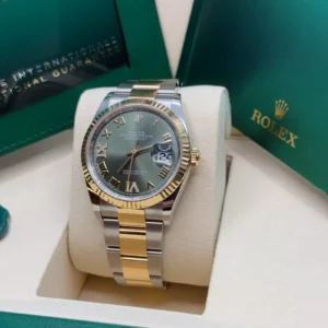 RLX Datejust 36mm 126233 Olive-green Roman Diamond Dial Two-Tone Jubilee Bracelet