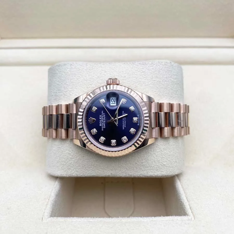 RLX Lady-Datejust 31mm 279175 Aubergine Diamond-Set Dial President Everose Gold