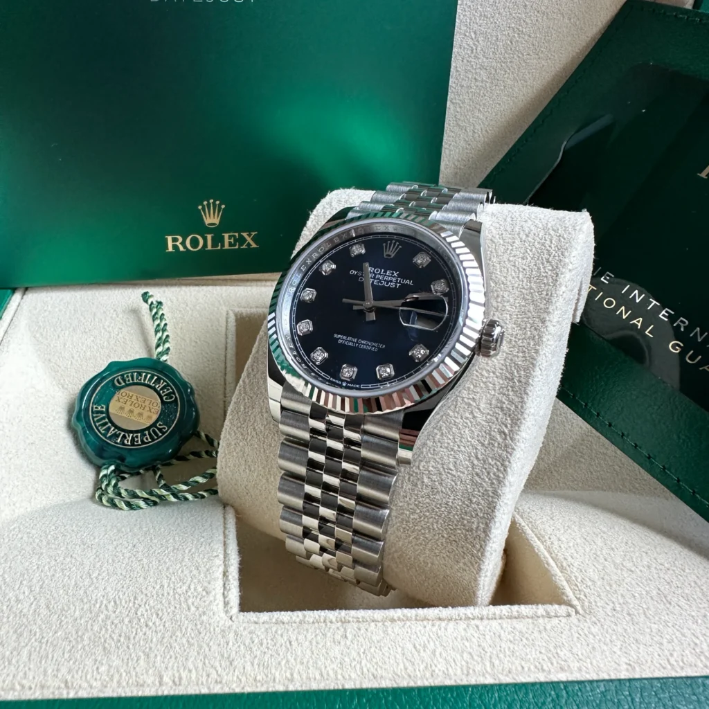 RLX Datejust 36mm 126234 Blue Diamond Dial Stainless Steel Jubilee Mens Watch