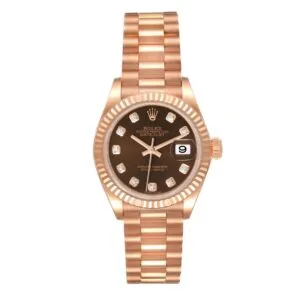 RLX Lady-Datejust 31mm 279175 Chocolate Diamond-Set Dial President Everose Gold