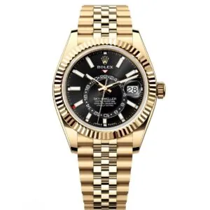 RLX Sky-Dweller 42mm 336938-0002/0005 Yellow Gold Black Dial Oyster