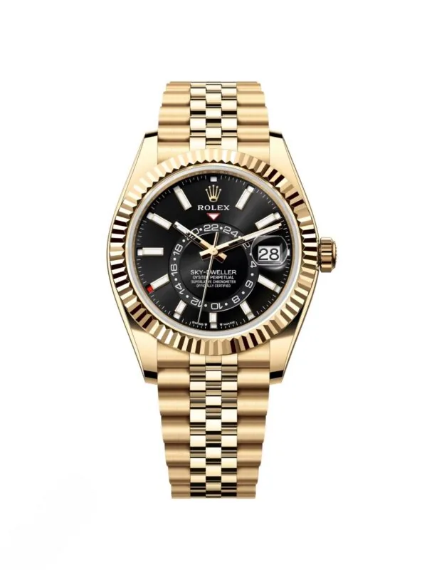 RLX Sky-Dweller 42mm 336938-0002/0005 Yellow Gold Black Dial Oyster