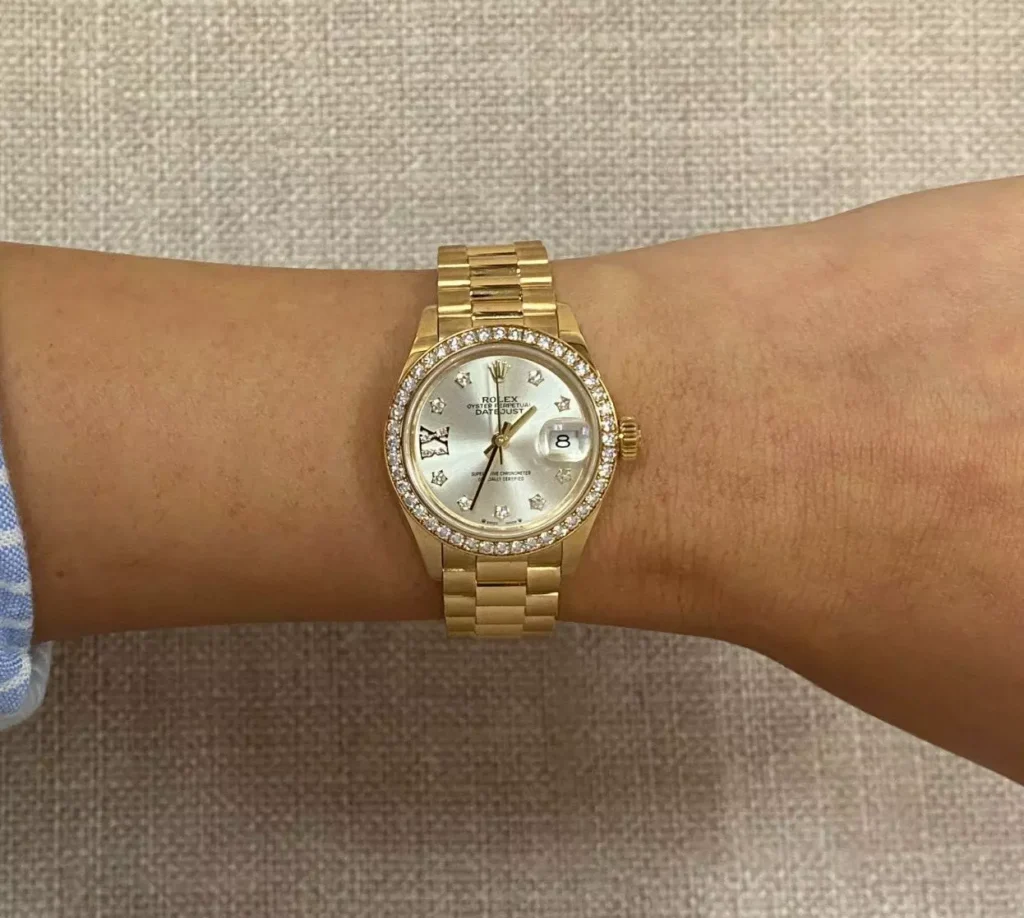 RLX Lady-Datejust 31mm 279138RBR Silver Dial President Bracelet Watch