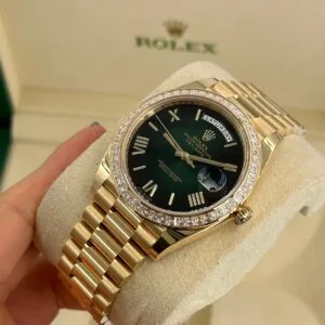 RLX Day-Date 40mm 228398TBR-0042 Green Ombré Dial President Watch