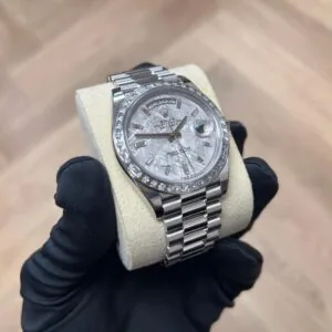 RLX Day-Date 40mm 228396TBR-0027 Meteoriate Baguette Diamond Dial and Bezel Watch