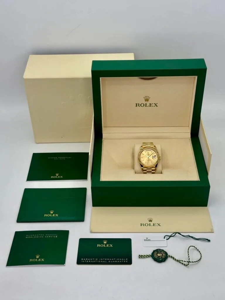 RLX Day-Date "President" 40mm Yellow Gold Champagne Index Dial - 228238