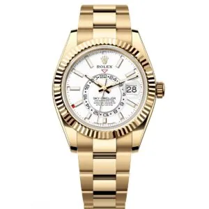 RLX Sky-Dweller 42mm 336938-0003/0006 Yellow Gold White Dial Jubilee