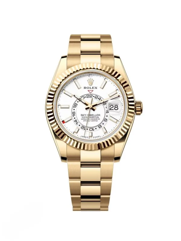 RLX Sky-Dweller 42mm 336938-0003/0006 Yellow Gold White Dial Jubilee