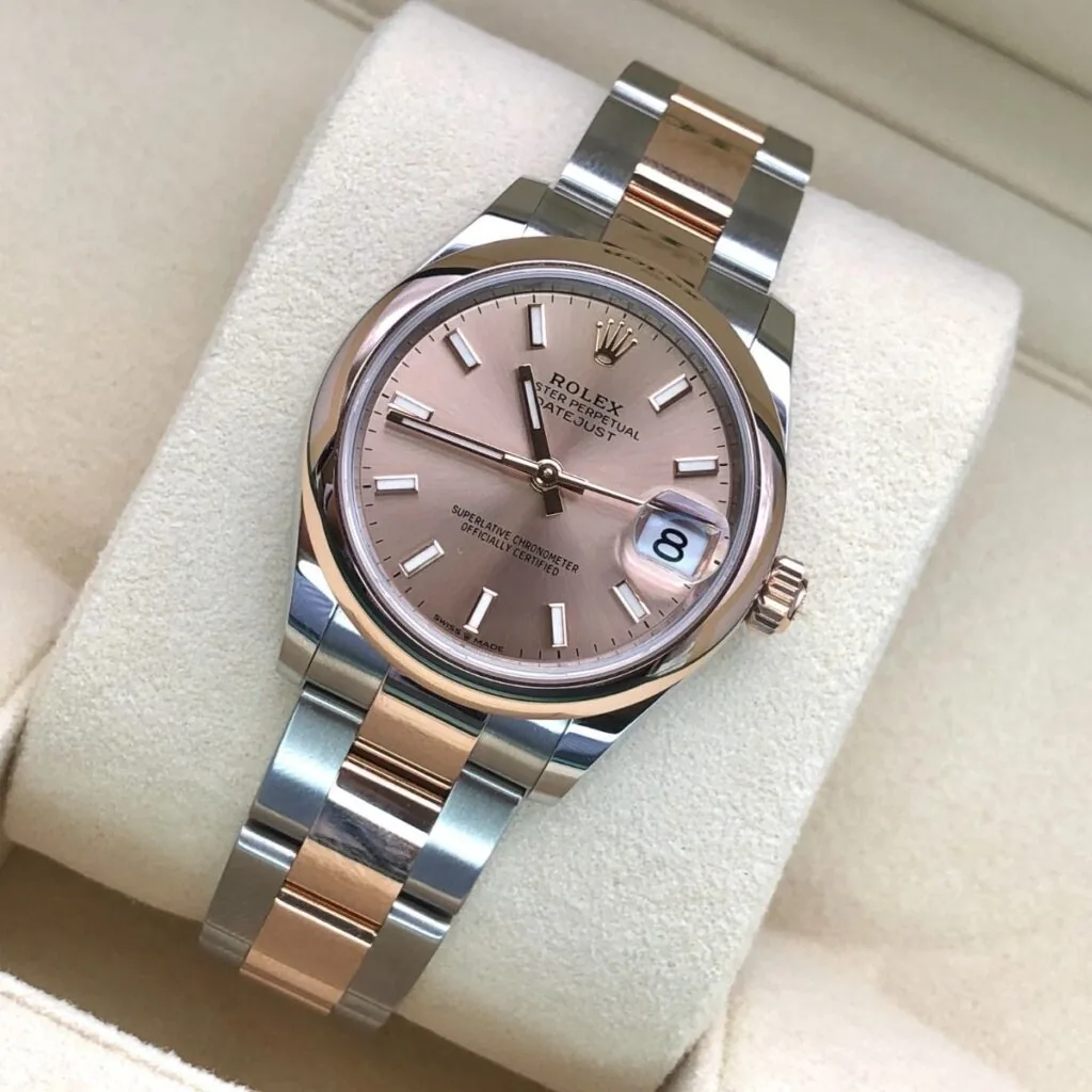 RLX Datejust m278241-0009/0010 Rose 31mm Dial Oyster Bracelet Watch