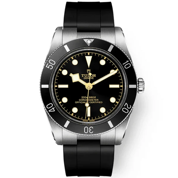 TUDOR Black Bay 54 37mm Black Dial & Bezel Automatic Rubber Strap Watch M79000N-0002
