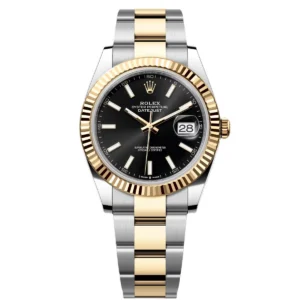 RLX Datejust 41mm Two-Tone Yellow Gold Fluted Bezel Black Index Dial Jubilee - 126333