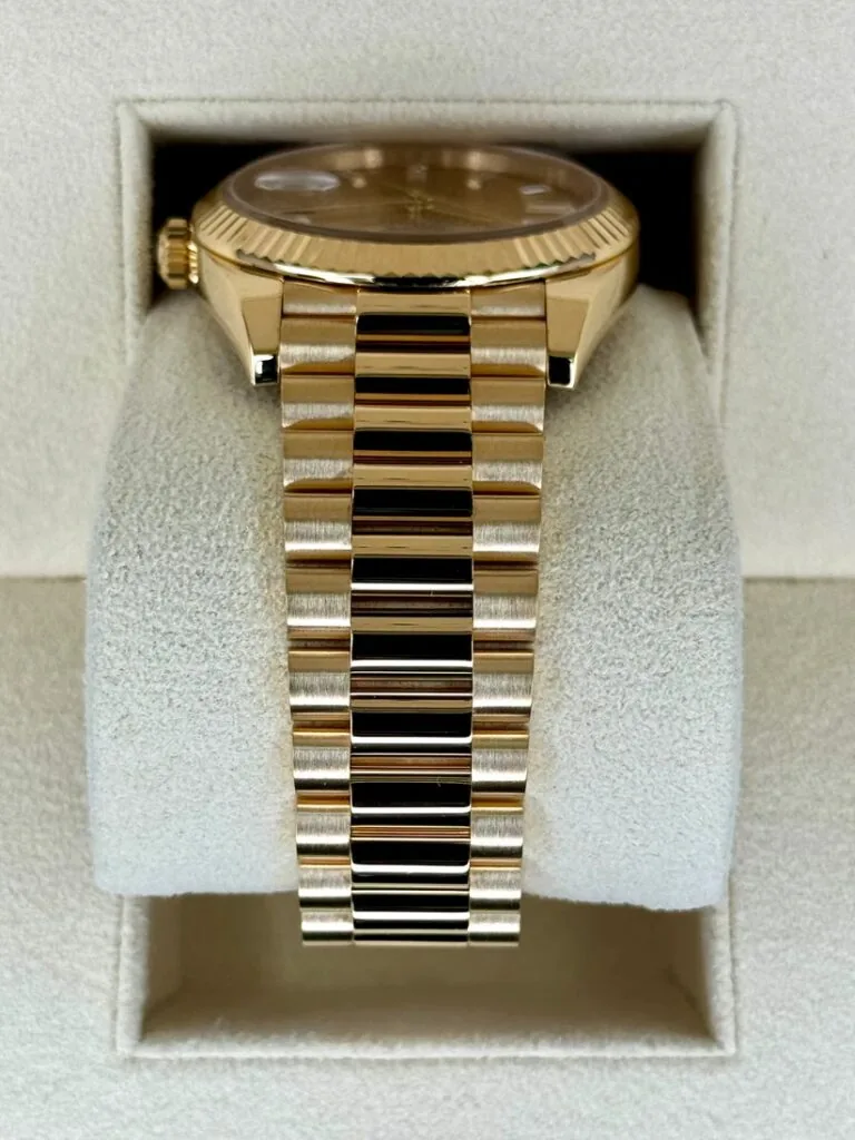 RLX Day-Date "President" 40mm Yellow Gold Champagne Diamond Baguette Dial - 228238