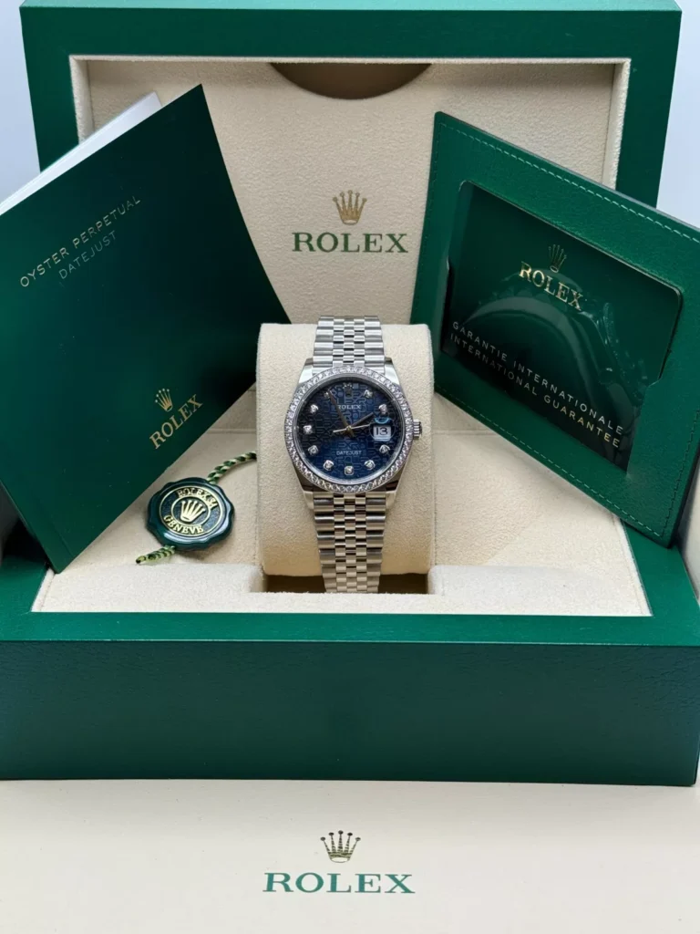 RLX Datejust 36mm 126284 Blue Jubilee Diamond Dial & Diamond Bezel, Stainless Steel Oyster Bracelet Watch