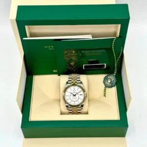 RLX Sky-Dweller 42mm 336933-0005/0006 Two-Tone Yellow Gold White Dial Oyster