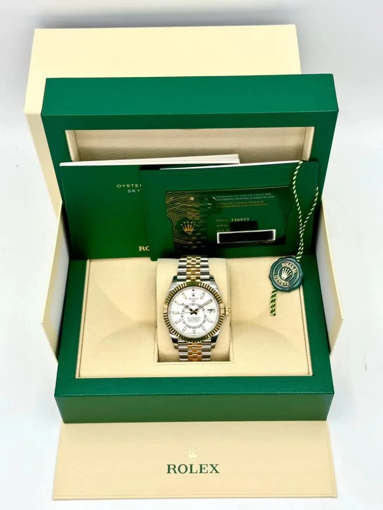 RLX Sky-Dweller 42mm 336933-0005/0006 Two-Tone Yellow Gold White Dial Oyster