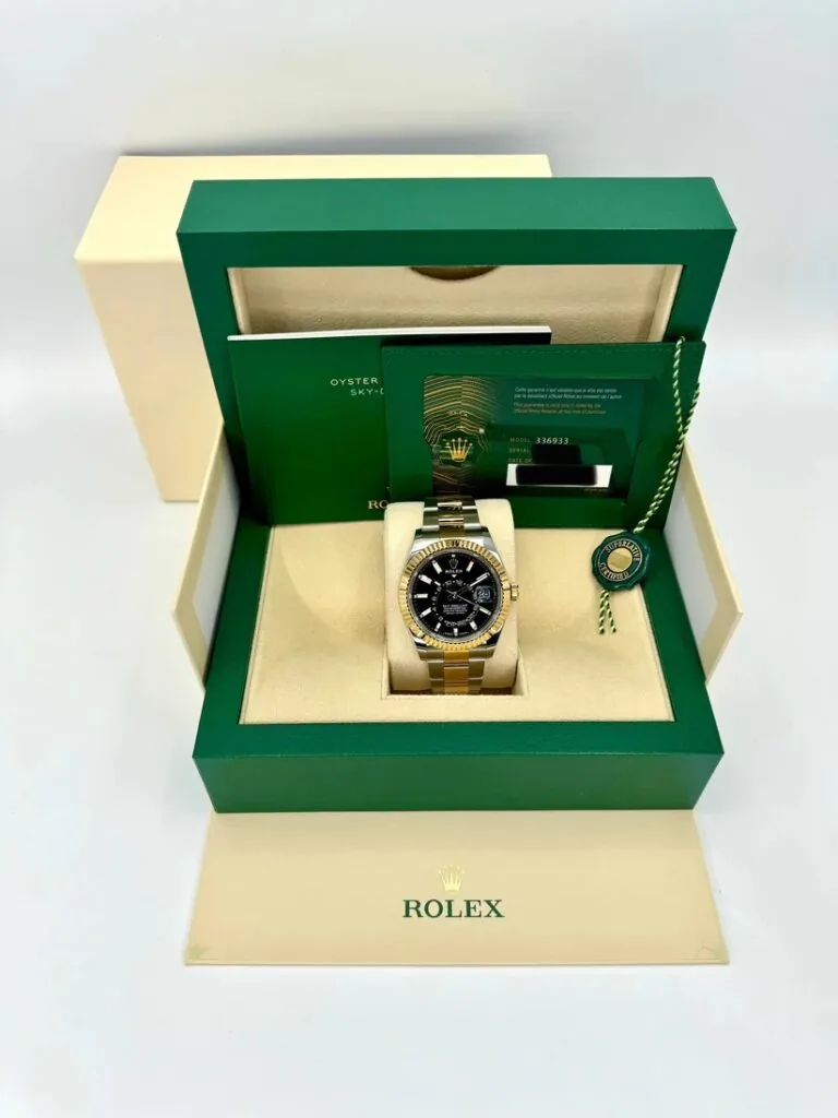 RLX Sky-Dweller 42mm 336933-0003/0004 Two-Tone Yellow Gold Black Dial Jubilee