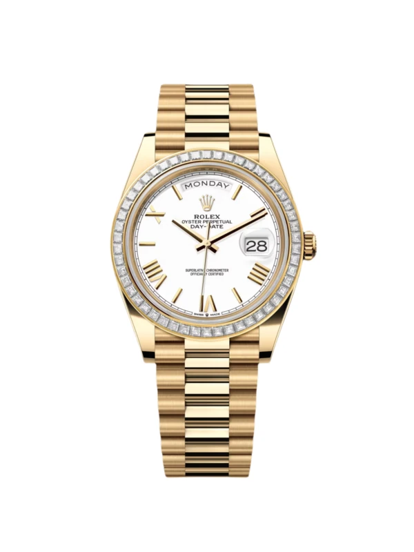 RLX Day-Date 40mm 228398TBR-0033 White Dial President Watch