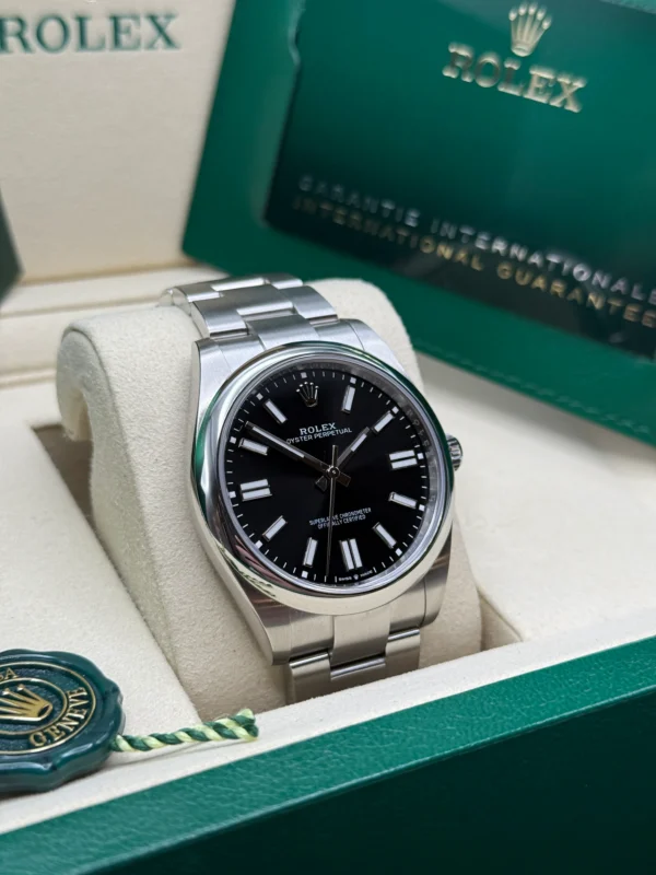 RLX Oyster-Perpetual 41mm 124300-0002 Stainless Steel Black Index Dial Watch