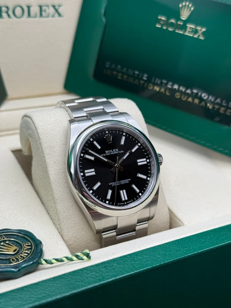 RLX Oyster-Perpetual 41mm 124300-0002 Stainless Steel Black Index Dial Watch