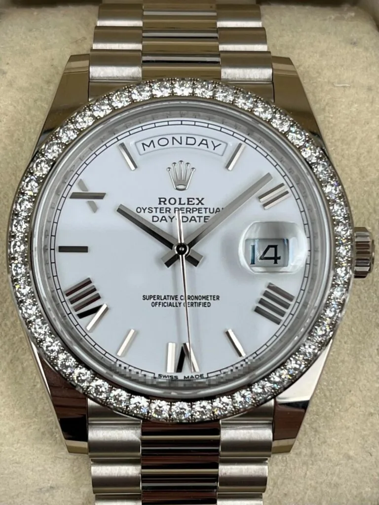 RLX Day-Date 40mm 228349RBR-0039 White Dial President Bracelet