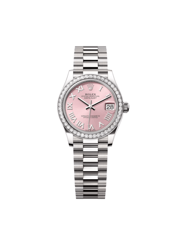 RLX Datejust m278289RBR-0016 Pink Dial White Gold President Watch