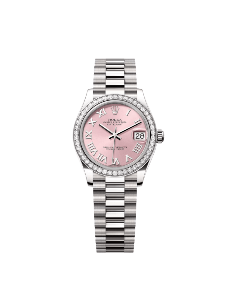 RLX Datejust m278289RBR-0016 Pink Dial White Gold President Watch