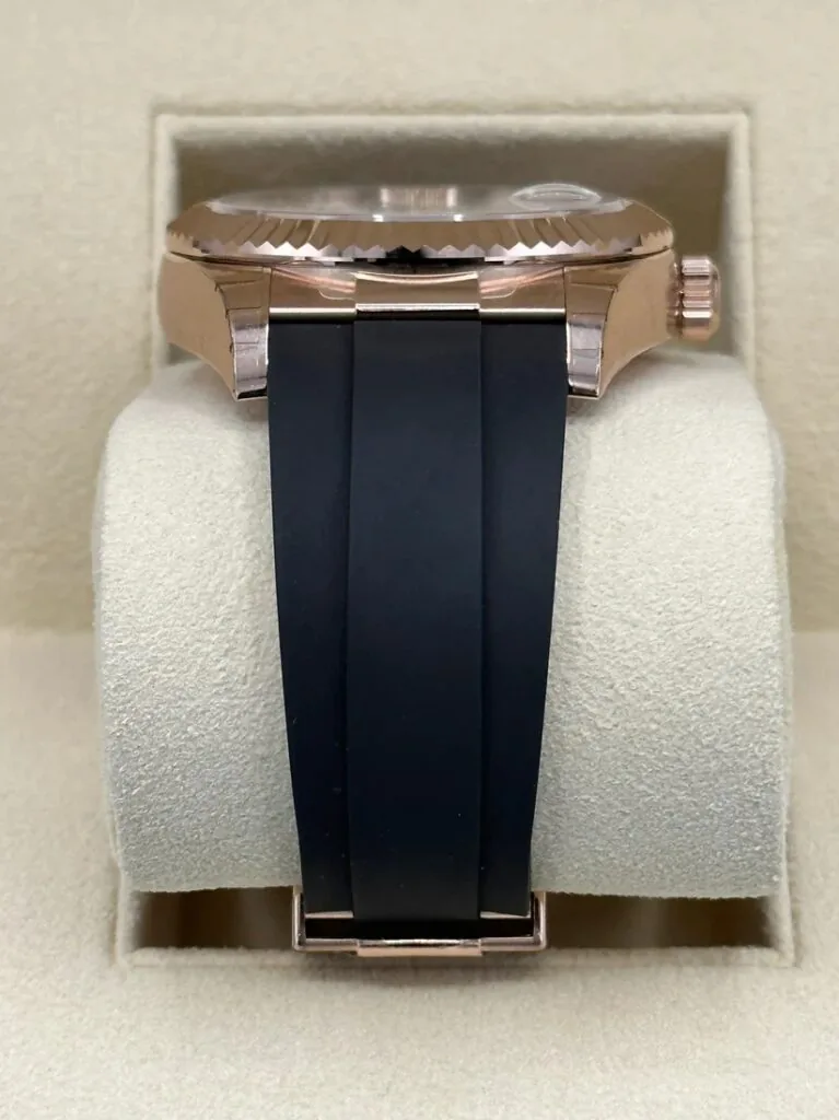RLX Sky-Dweller 42mm Rose Gold Chocolate Dial Oysterflex - 336235
