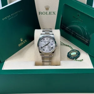 RLX Datejust 36mm 126234 White Roman Dial Oyster Stainless Steel Mens