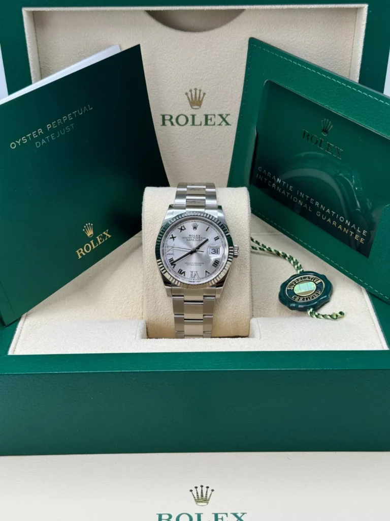 RLX Datejust 36mm 126234 White Roman Dial Oyster Stainless Steel Mens