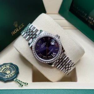 RLX Datejust m278384RBR-0029/0030 Aubergine 31mm Dial Jubilee Watch