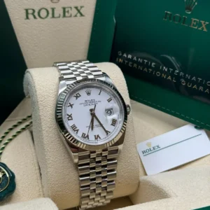 RLX Datejust 41mm 126334 White Roman Oyster Stainless Steel Mens Watch
