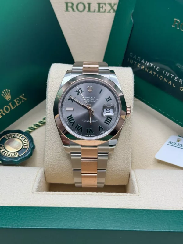 RLX Datejust 41mm 126301 Sundust Slate Roman Dial Oyster Bracelet